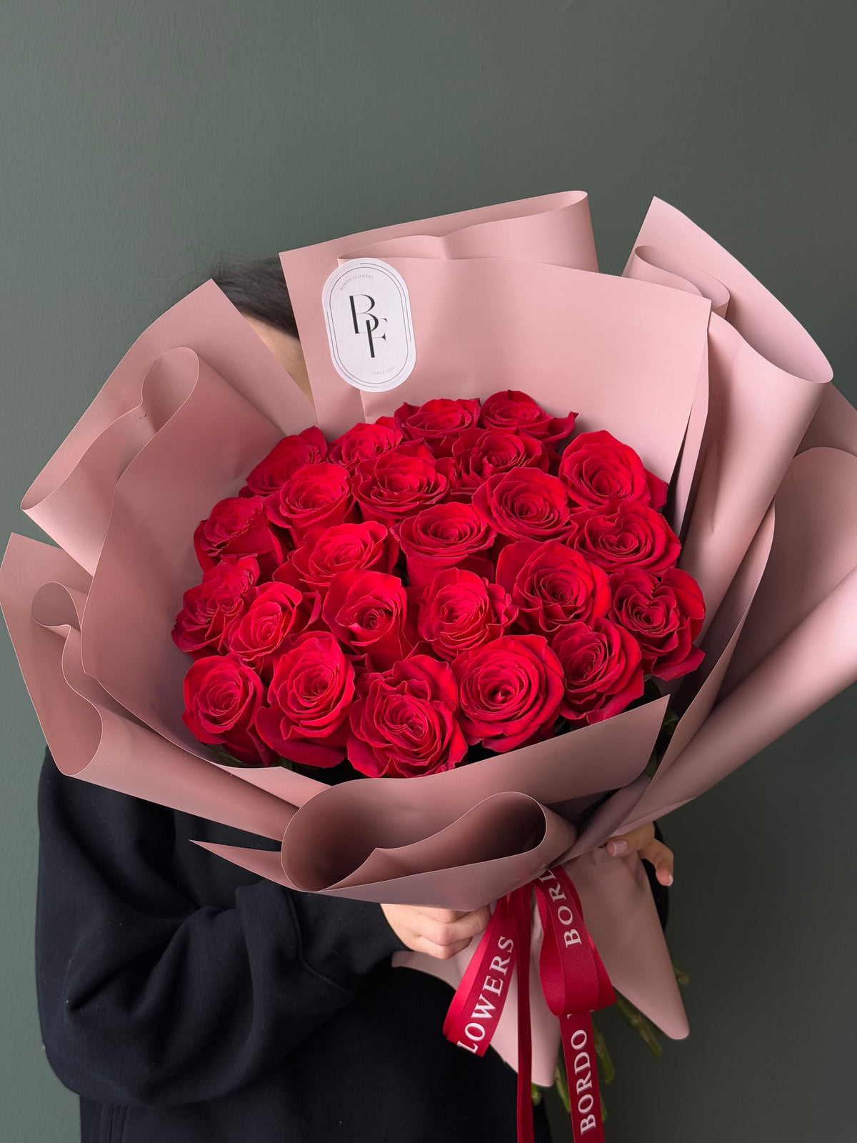 “2 Dozen of Red Roses” bouquet with 24 premium red roses