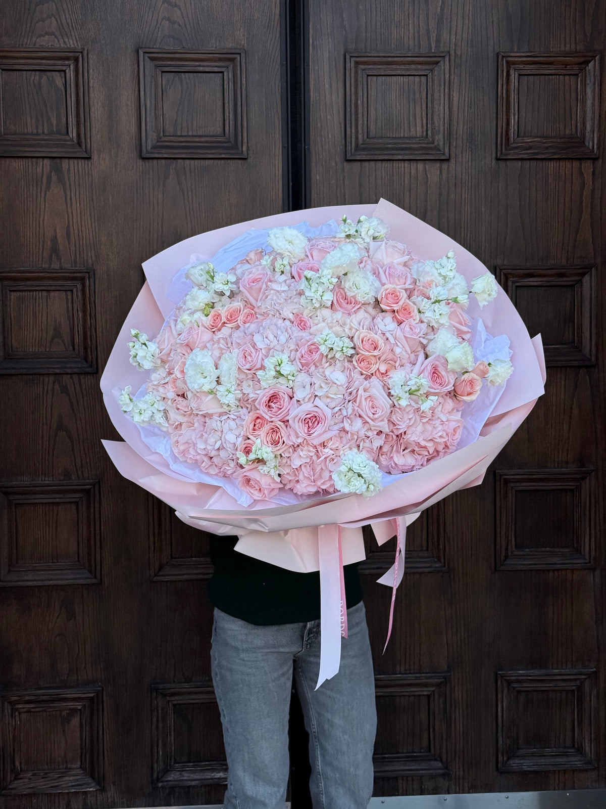 “All She Wants” luxury rounded flower bouquet with premium blooms