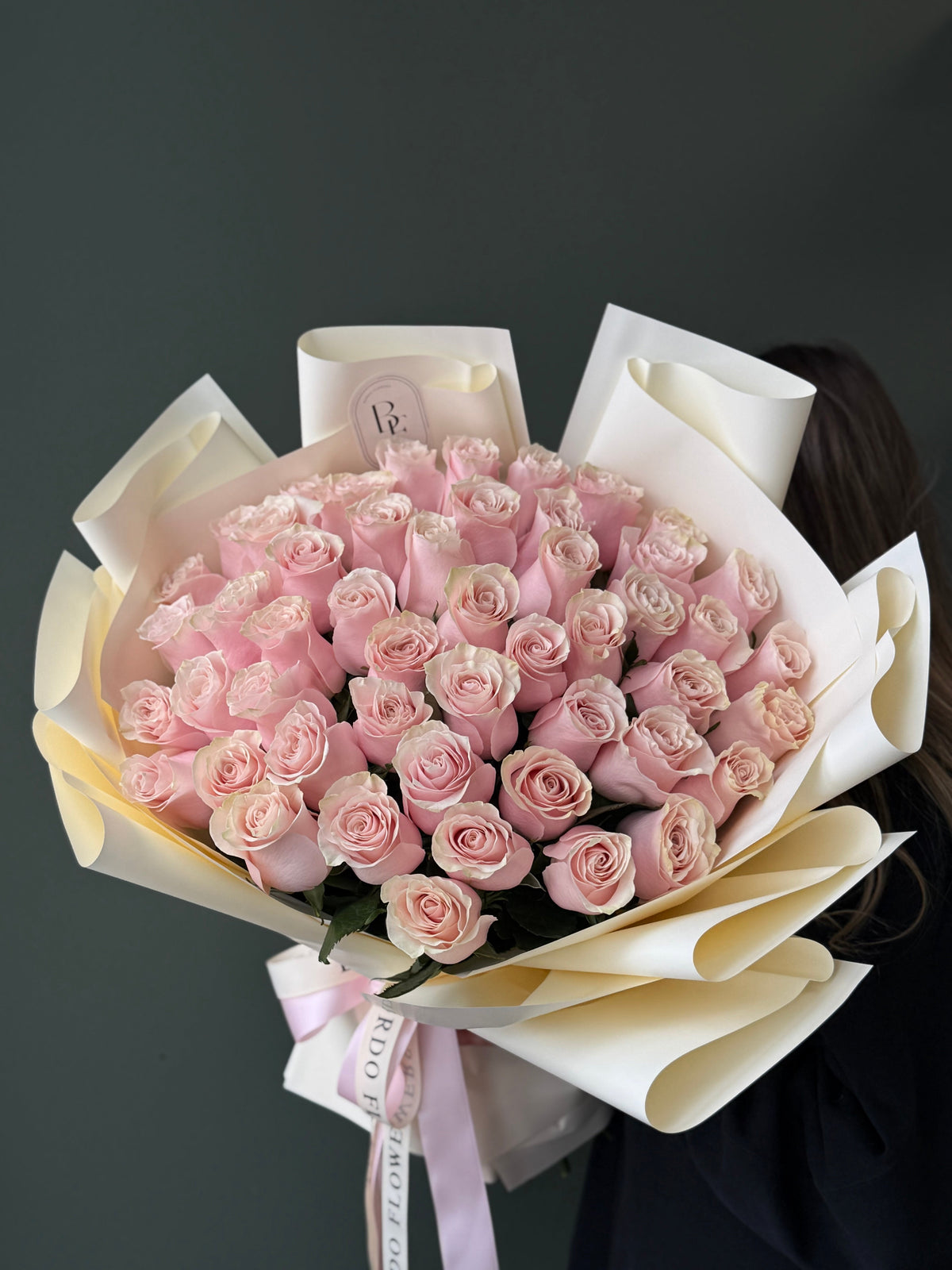 75 Colored Roses In A Bouquet in Dallas TX, elegant fresh flower arrangement with same-day delivery