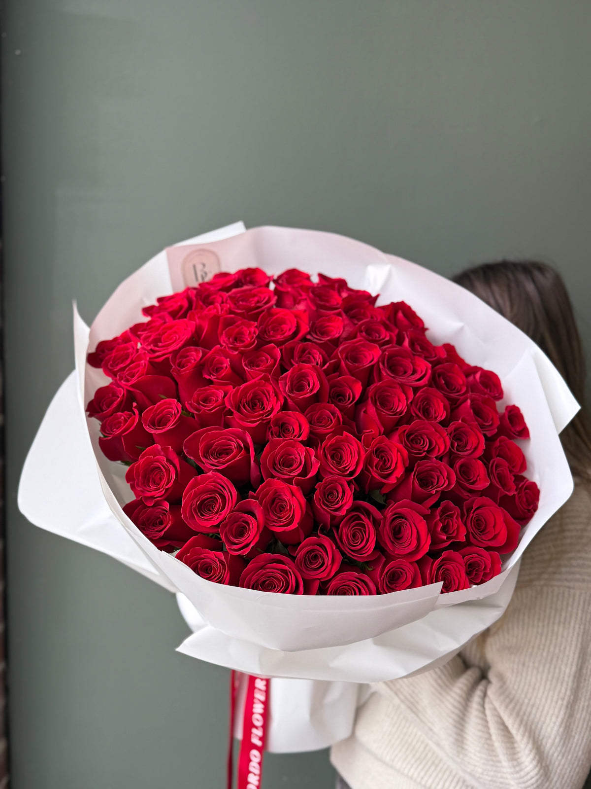 “101 Red Roses in a Bouquet” with premium Ecuadorian roses