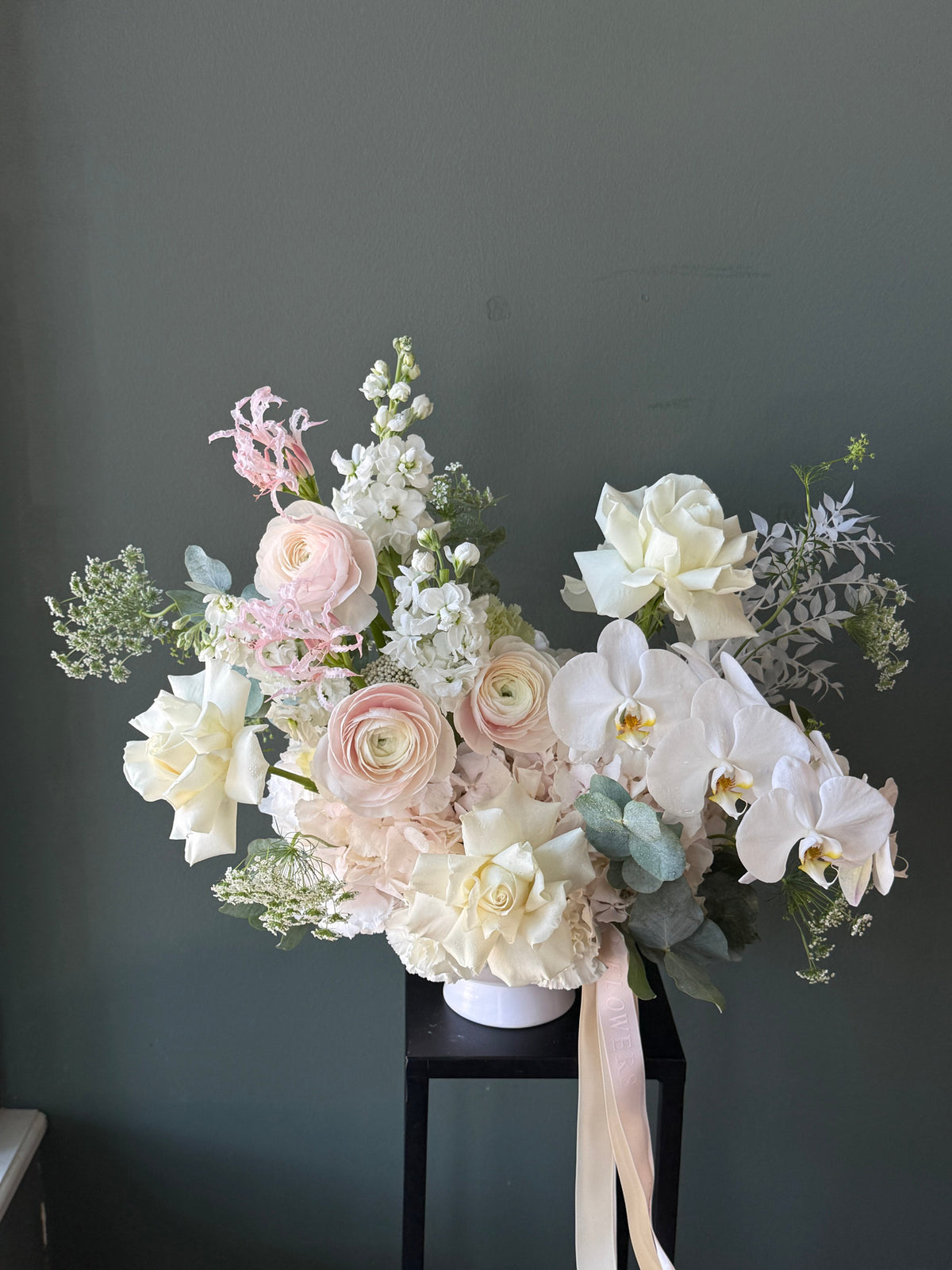 Premium custom flower arrangement with seasonal blooms