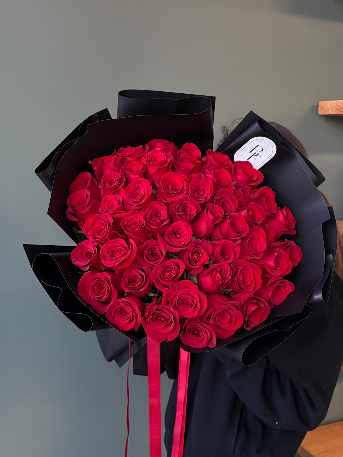 “50 Red Roses in a Bouquet” with premium Ecuadorian roses