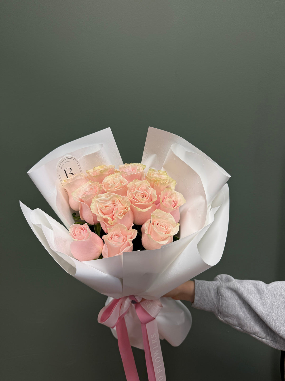 Colorful dozen rose bouquet by Bordo Flowers, elegant fresh flower arrangement for same-day delivery