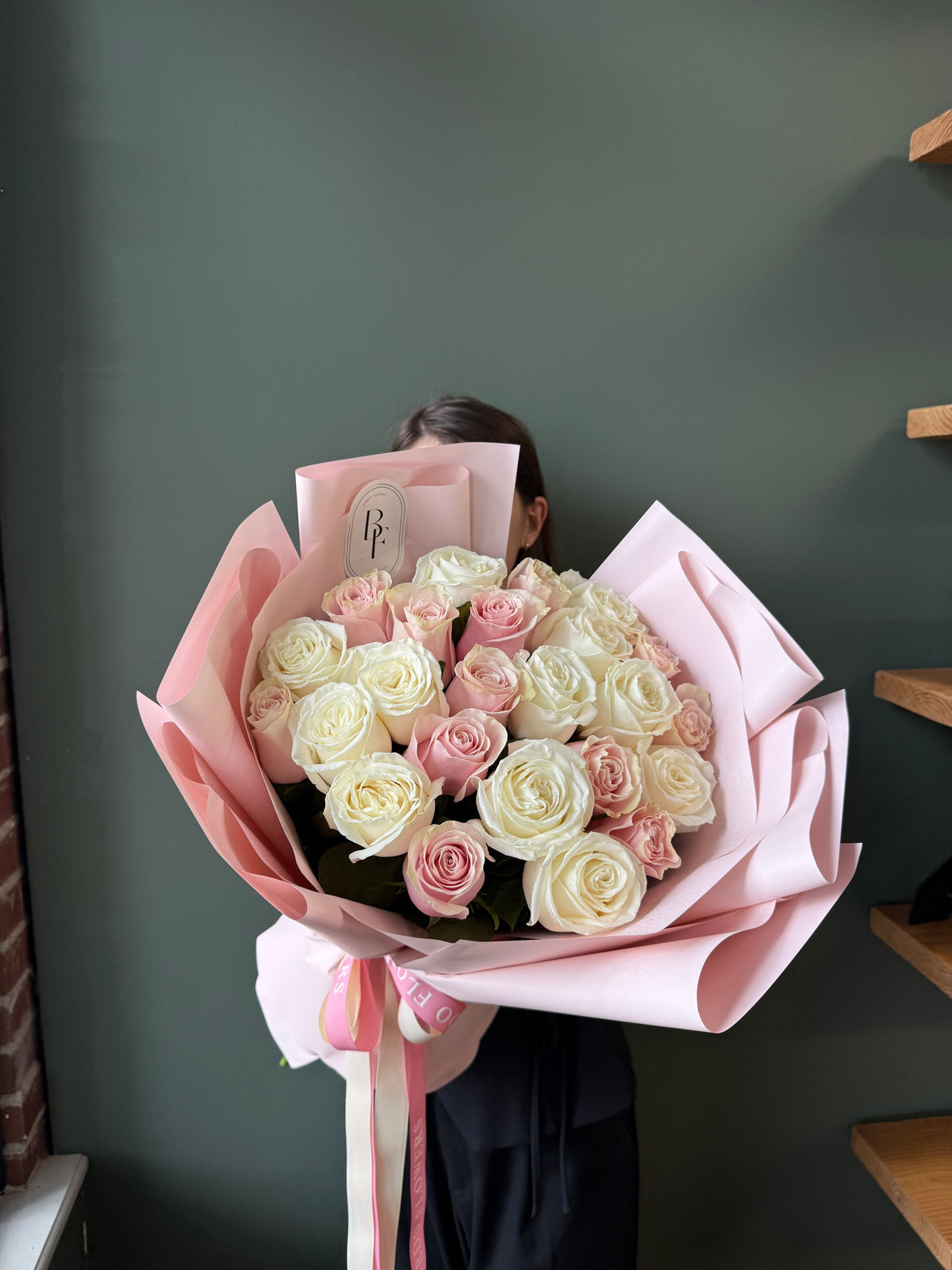 “2 Dozen of Colored Roses” bouquet with 24 Ecuadorian roses